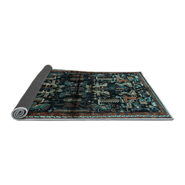 Sideview of Animal Light Blue Traditional Rug, tr521lblu