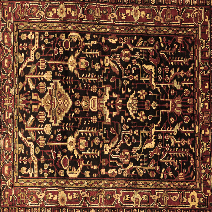 Square Machine Washable Persian Brown Traditional Rug, wshtr522brn