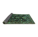 Sideview of Persian Turquoise Traditional Rug, tr522turq