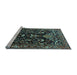 Sideview of Machine Washable Persian Light Blue Traditional Rug, wshtr522lblu