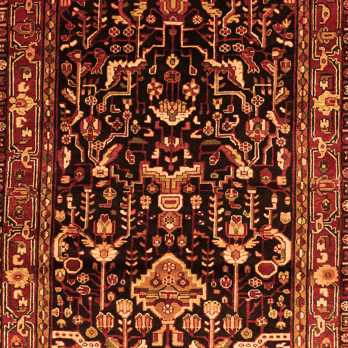 Serging Thickness of Machine Washable Persian Orange Traditional Area Rugs, wshtr522org