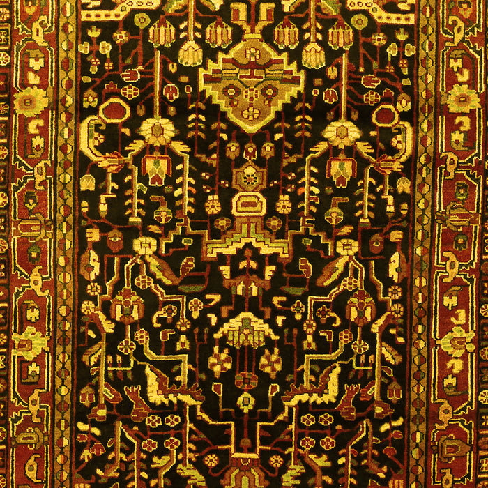 Machine Washable Persian Yellow Traditional Rug, wshtr522yw