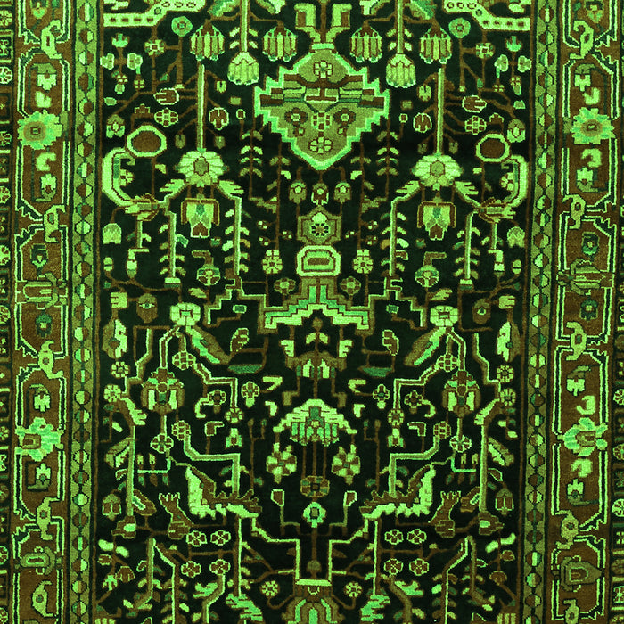 Serging Thickness of Machine Washable Persian Green Traditional Area Rugs, wshtr522grn