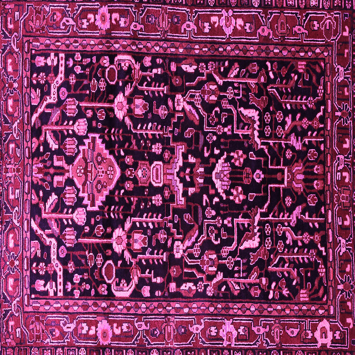 Square Machine Washable Persian Pink Traditional Rug, wshtr522pnk