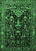 Machine Washable Persian Emerald Green Traditional Area Rugs, wshtr522emgrn