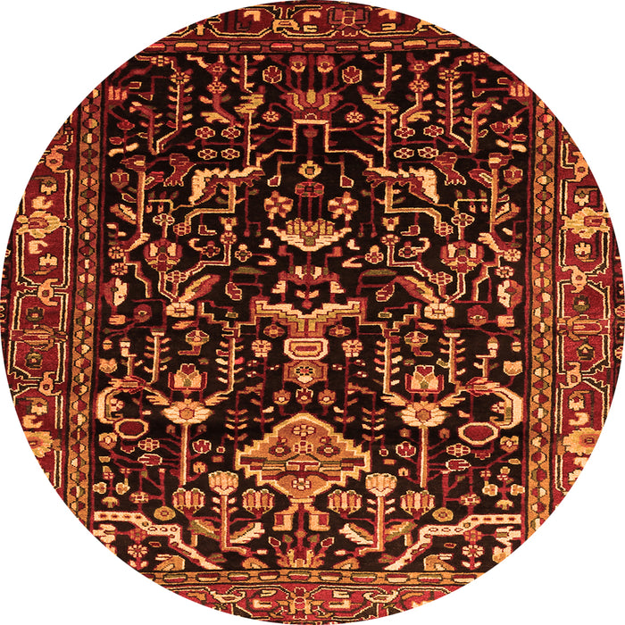 Square Persian Orange Traditional Rug, tr522org