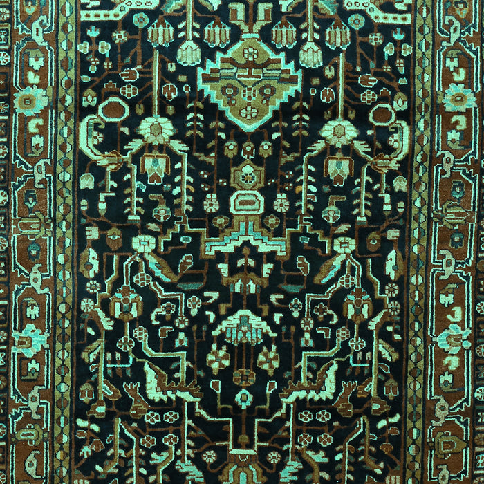Machine Washable Persian Turquoise Traditional Area Rugs, wshtr522turq