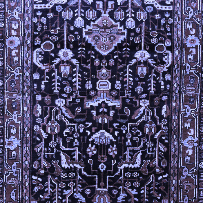 Machine Washable Persian Blue Traditional Rug, wshtr522blu