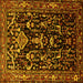 Square Persian Yellow Traditional Rug, tr522yw