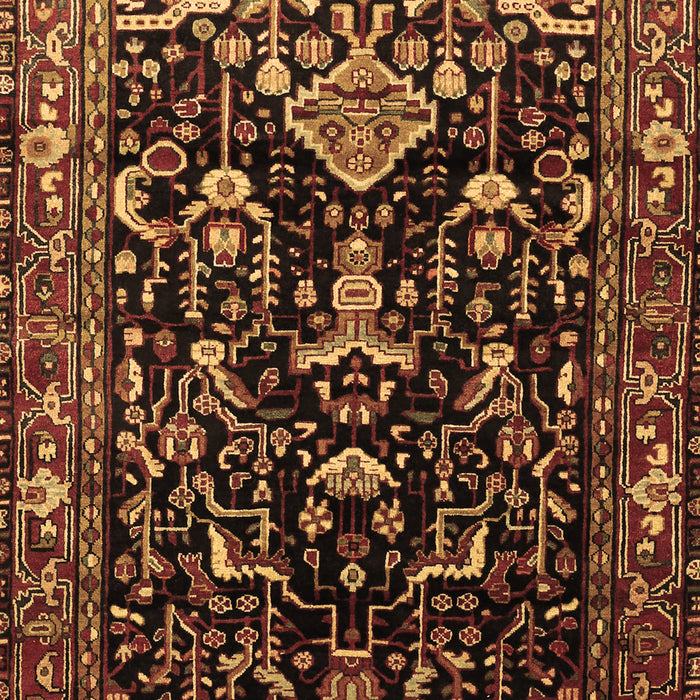 Machine Washable Persian Brown Traditional Rug, wshtr522brn