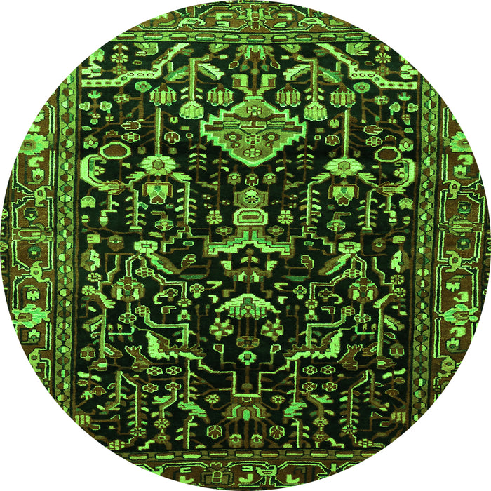 Square Persian Green Traditional Rug, tr522grn