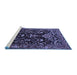 Sideview of Machine Washable Persian Blue Traditional Rug, wshtr522blu