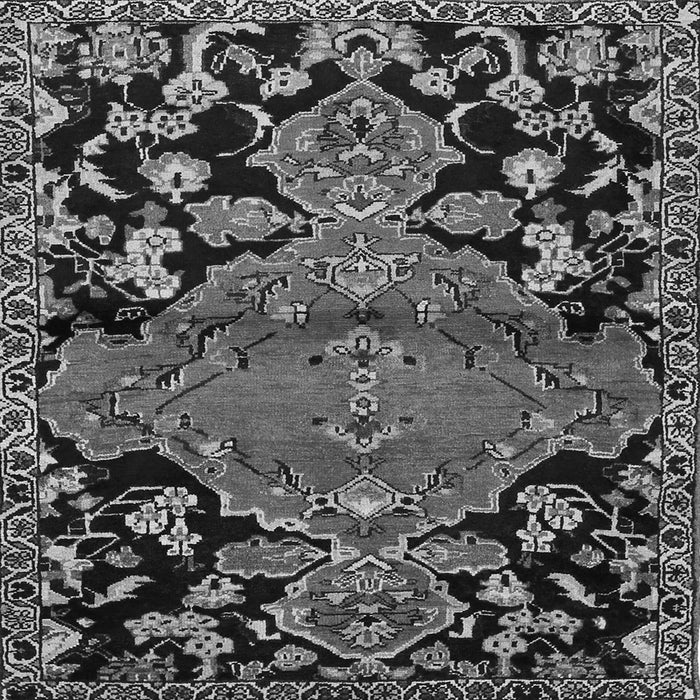 Round Machine Washable Persian Gray Traditional Rug, wshtr523gry