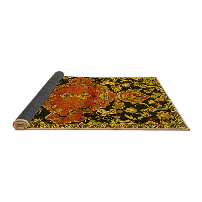 Sideview of Persian Yellow Traditional Rug, tr523yw