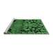 Sideview of Machine Washable Persian Emerald Green Traditional Area Rugs, wshtr523emgrn