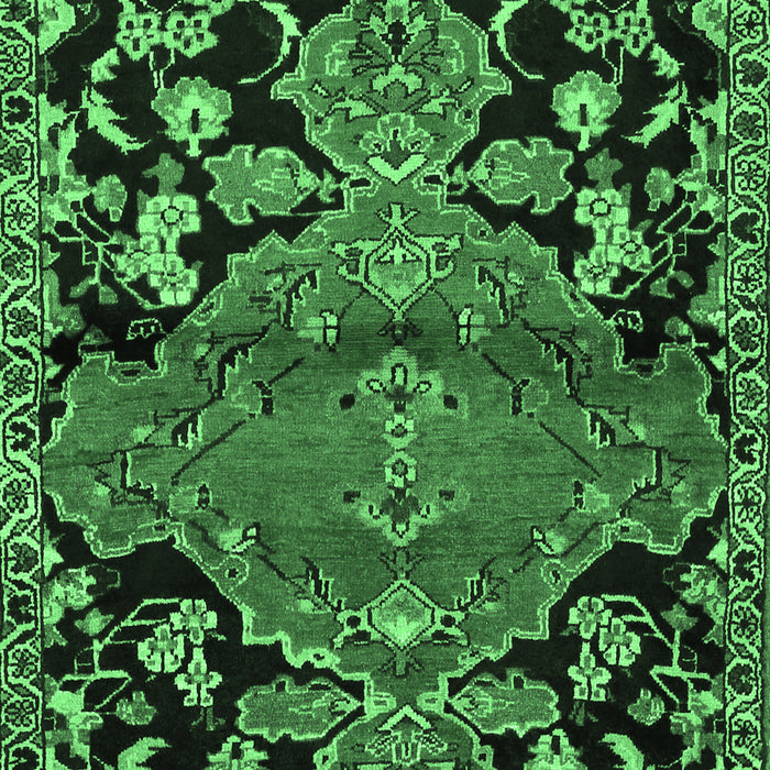 Machine Washable Persian Emerald Green Traditional Area Rugs, wshtr523emgrn