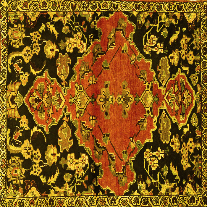Square Persian Yellow Traditional Rug, tr523yw