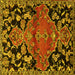 Square Persian Yellow Traditional Rug, tr523yw