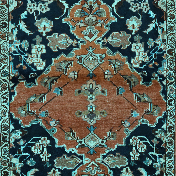 Machine Washable Persian Light Blue Traditional Rug, wshtr523lblu
