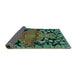 Sideview of Persian Turquoise Traditional Rug, tr523turq