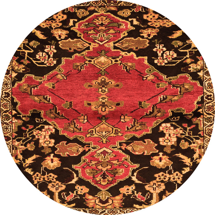 Square Persian Orange Traditional Rug, tr523org