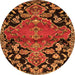Square Persian Orange Traditional Rug, tr523org