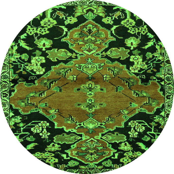 Square Persian Green Traditional Rug, tr523grn