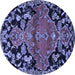 Round Persian Blue Traditional Rug, tr523blu