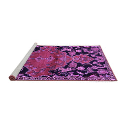 Sideview of Machine Washable Persian Purple Traditional Area Rugs, wshtr523pur