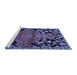 Sideview of Machine Washable Persian Blue Traditional Rug, wshtr523blu