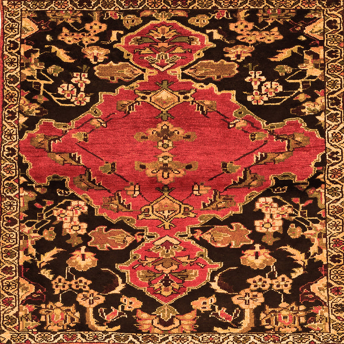 Serging Thickness of Persian Orange Traditional Rug, tr523org