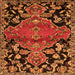 Serging Thickness of Persian Orange Traditional Rug, tr523org