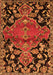 Serging Thickness of Machine Washable Persian Orange Traditional Area Rugs, wshtr523org