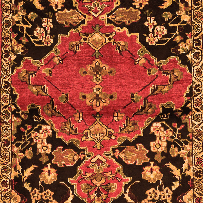 Serging Thickness of Machine Washable Persian Orange Traditional Area Rugs, wshtr523org