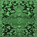 Square Persian Emerald Green Traditional Rug, tr523emgrn