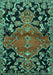 Machine Washable Persian Turquoise Traditional Area Rugs, wshtr523turq