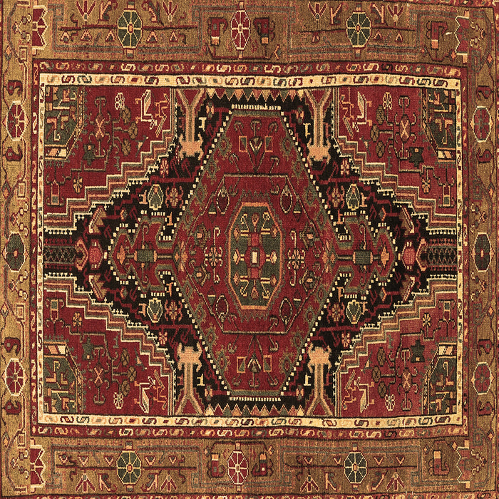 Square Machine Washable Persian Brown Traditional Rug, wshtr524brn
