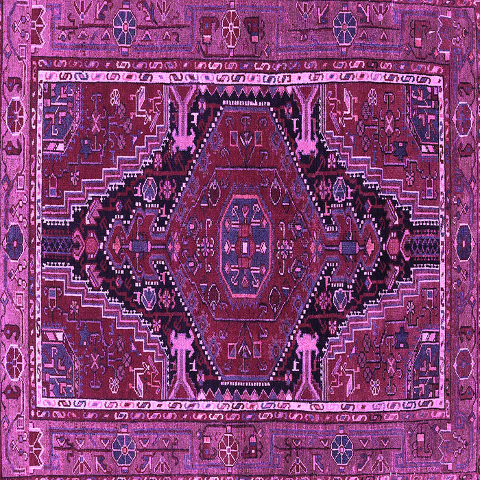 Square Machine Washable Persian Purple Traditional Area Rugs, wshtr524pur