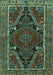 Machine Washable Persian Turquoise Traditional Area Rugs, wshtr524turq