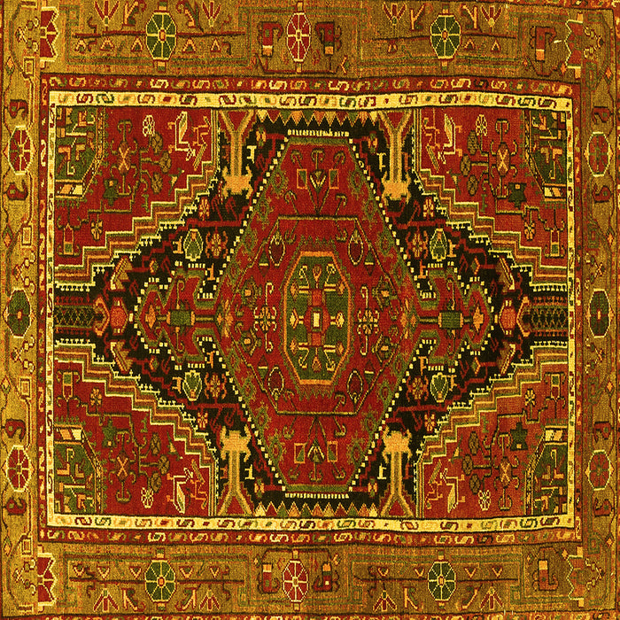 Square Persian Yellow Traditional Rug, tr524yw