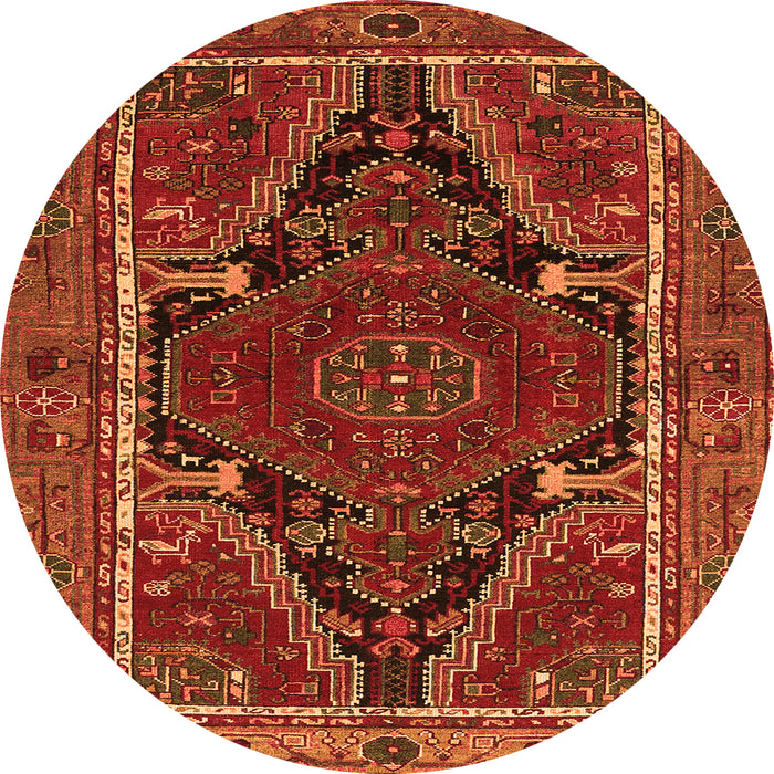 Square Persian Orange Traditional Rug, tr524org