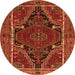 Square Persian Orange Traditional Rug, tr524org