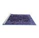 Sideview of Machine Washable Persian Blue Traditional Rug, wshtr524blu