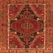 Round Machine Washable Persian Orange Traditional Area Rugs, wshtr524org