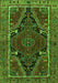 Serging Thickness of Machine Washable Persian Green Traditional Area Rugs, wshtr524grn