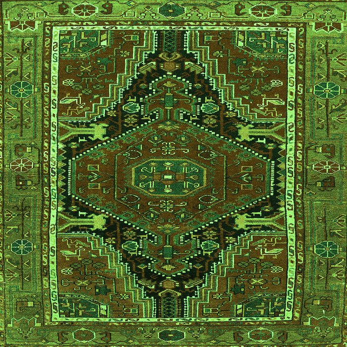Serging Thickness of Persian Green Traditional Rug, tr524grn