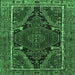 Square Persian Emerald Green Traditional Rug, tr524emgrn