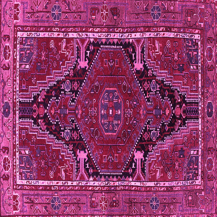 Square Machine Washable Persian Pink Traditional Rug, wshtr524pnk