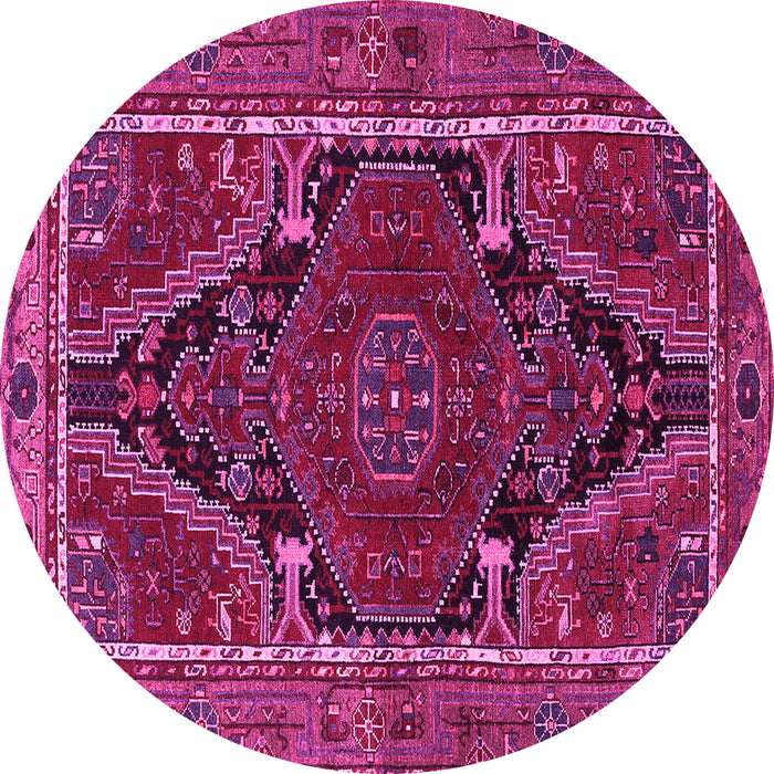 Round Persian Pink Traditional Rug, tr524pnk