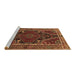 Sideview of Machine Washable Persian Brown Traditional Rug, wshtr524brn